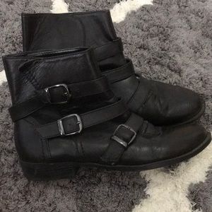 Super cute belt buckle ankle booties
